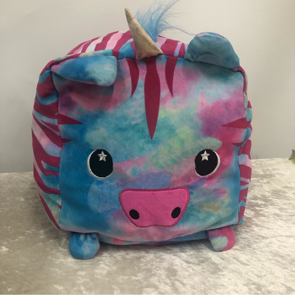 Moosh Moosh animal plush tie dye unicorn “Aurora” soft & squishy pillow